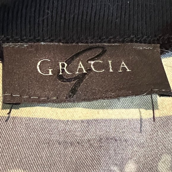 GRACIA Fashion Equestrian-Themed Short Sleeve Boxy Cut Top Blouse Size … - Picture 5 of 9